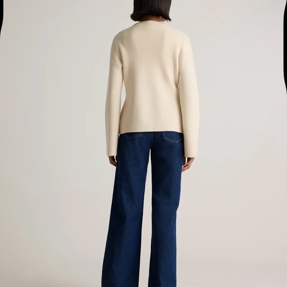 Quince Cashmere Structured Cardigan  Sweater in Ivory Size Large 014 - Picture 7 of 9